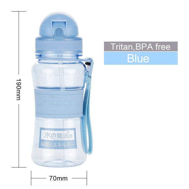 Uzspace 350Ml Kid Water Bottles Straw Portable Child Shaker