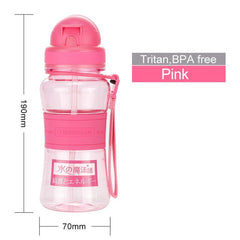 Uzspace 350Ml Kid Water Bottles Straw Portable Child Shaker