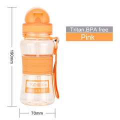 Uzspace 350Ml Kid Water Bottles Straw Portable Child Shaker