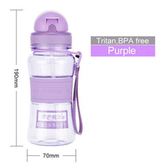 Uzspace 350Ml Kid Water Bottles Straw Portable Child Shaker