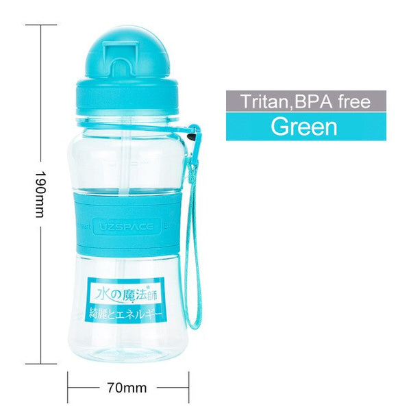 Uzspace 350Ml Kid Water Bottles Straw Portable Child Shaker