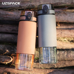 UZSPACE 350ml/500ml Fruit Tea Water Bottle Silicone