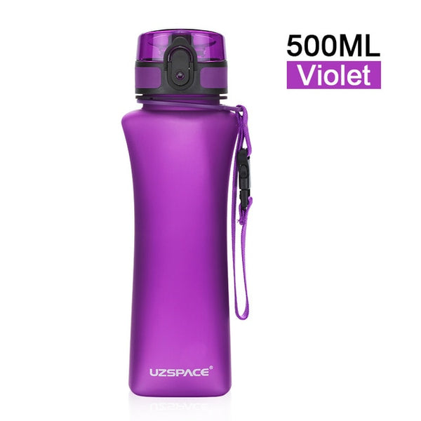 UZSPACE Sports Water Bottles 500ml Fashion 6 Colors Protein Shaker Hiking Travel My Bottle For Water Plastic Drinkware BPA Free